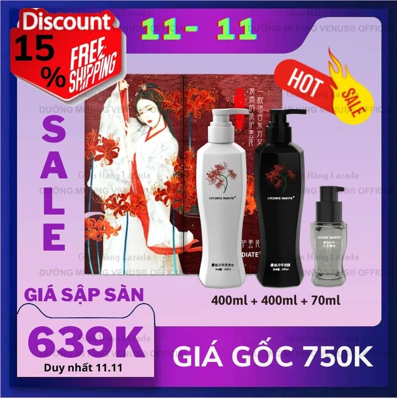 Bộ Dầu Gội Xả KING VENUS Hong Kong Cao Cấp Giúp Trẻ Hóa Da Đầu Phục Hồi Đa Tầng Giảm Gãy Rụng Kích Mọc Tóc Hiệu Quả