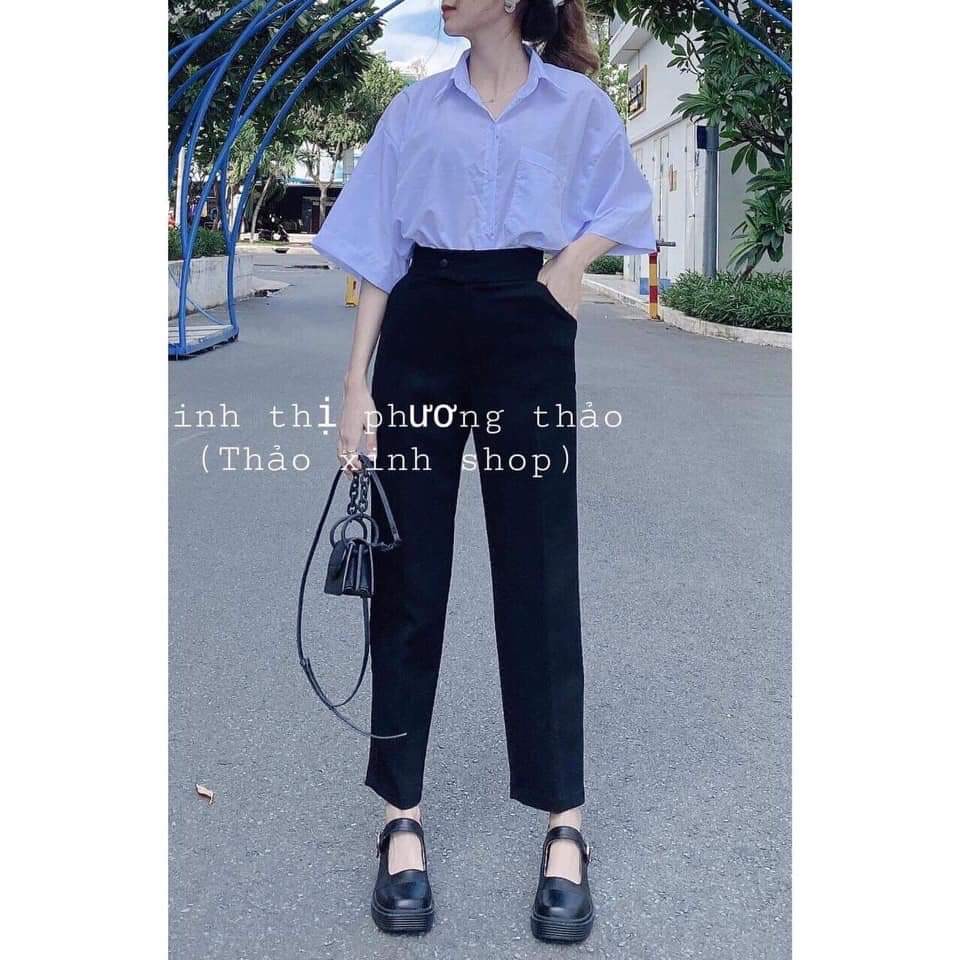 Quần baggy tây nút lệch snu