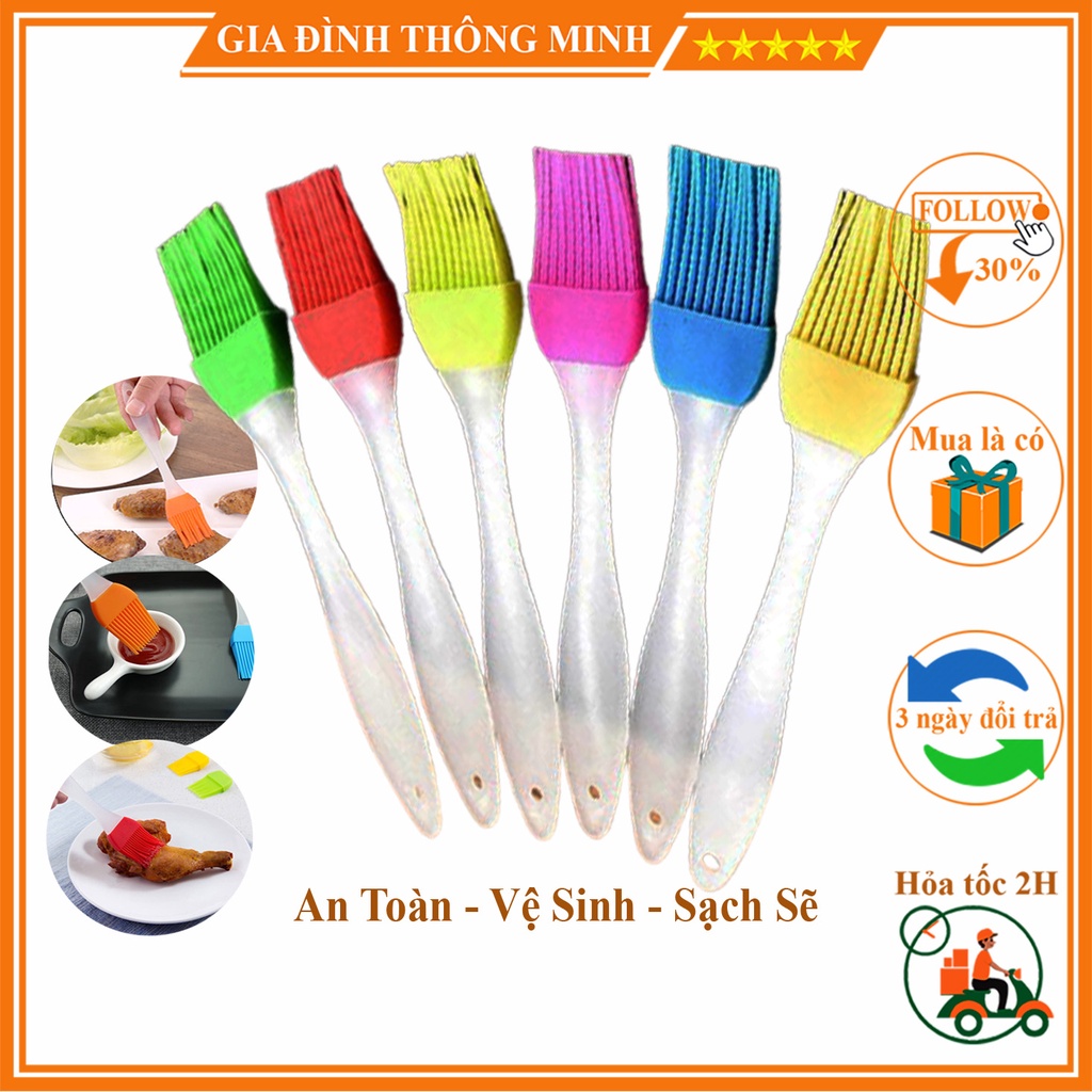 Chổi quét dầu - Cọ quét dầu ăn, quét mỡ, quét mặt bánh bằng silicon chịu nhiệt (Hàng bình dân)