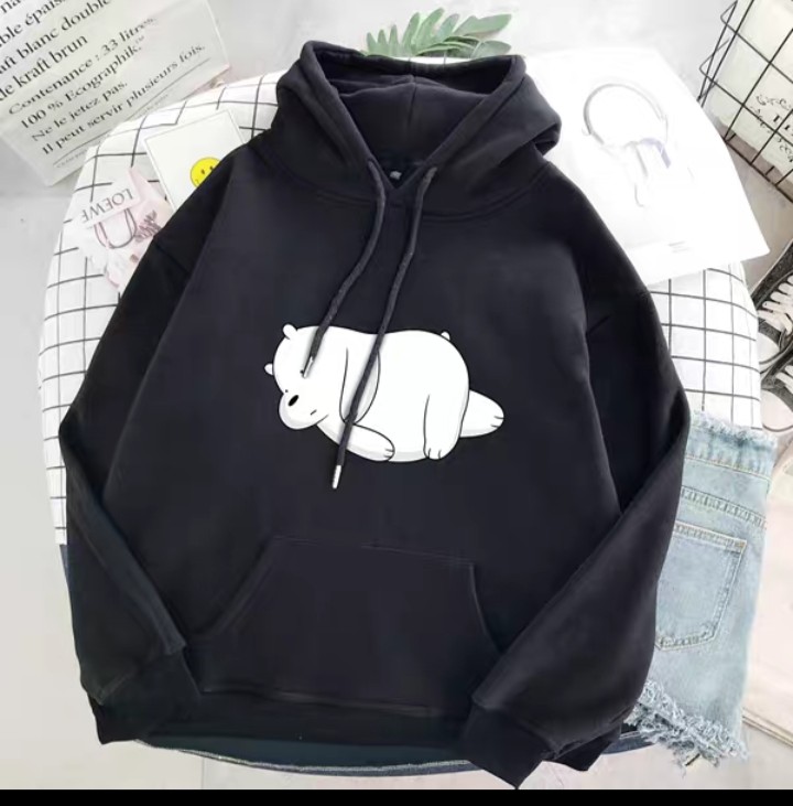 Áo hoodie gấu trắng chất nỉ bông dày siêu ấm 79
