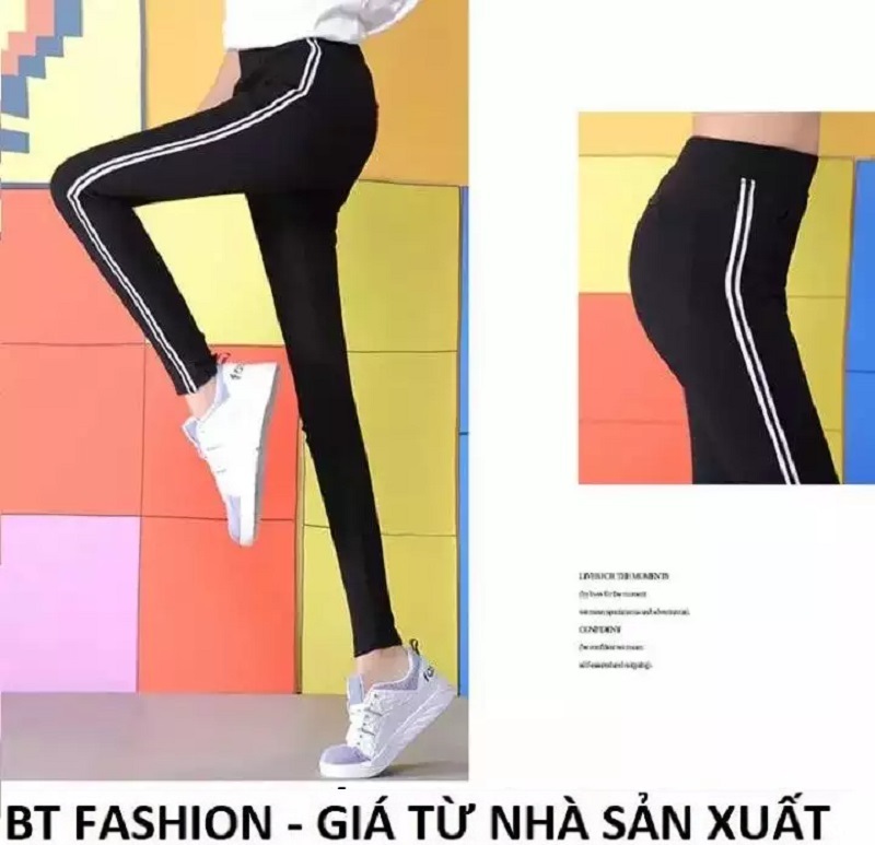 Quần Dài Nữ Thun Ôm Legging Thể Thao Thời Trang Hàn Quốc - BT Fashion (Viền-001)