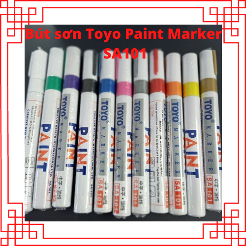 Bút sơn Toyo Paint marker SA101vẽ lại đế giày, vết xước sơn xe, vẽ lên kính, nhựa, cao su, gỗ, lốp xe..... (có 12 màu)