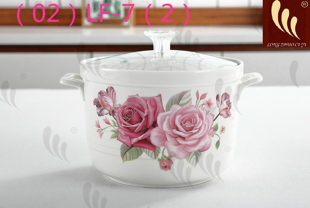 Tô sứ - thố sứ nắp kính 18cm