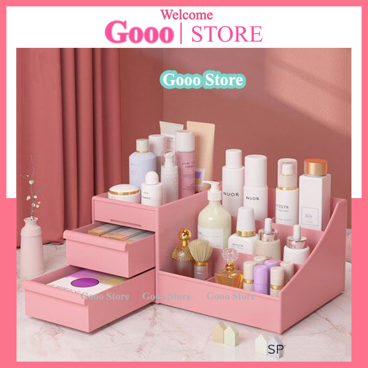 [ Big Size ] Kệ Đựng Mỹ Phẩm 3 Tầng đựng đồ trang điểm mini 3 ngăn kéo Gooo Store