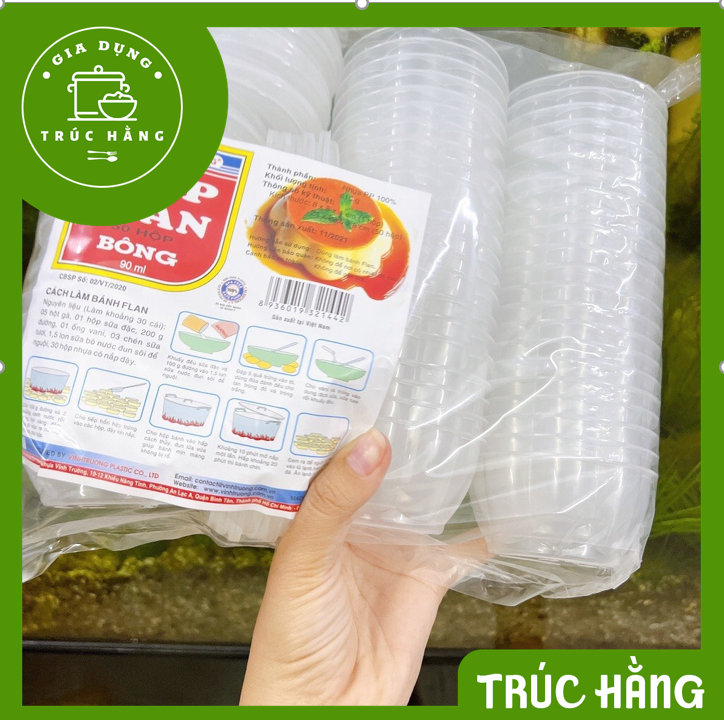 Hũ làm bánh flan - Hộp flan Bông có nắp Vĩnh trường 90ml
