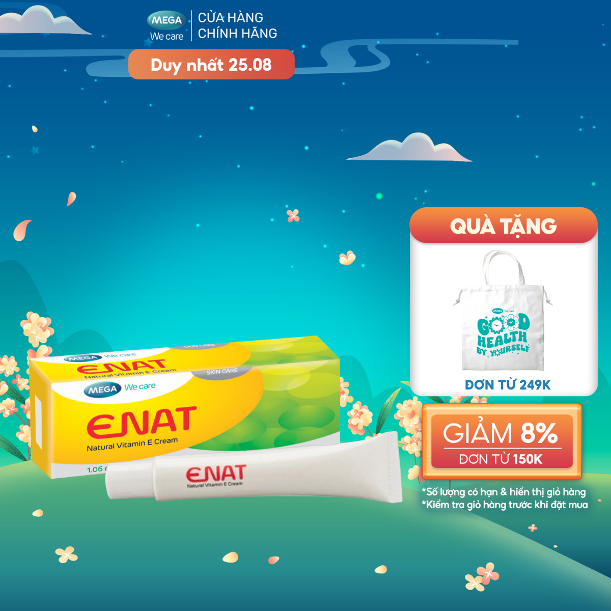 Kem dưỡng ẩm, mờ nếp nhăn - vitamin e, jojoba, vitamin a - enat natural vitamin e mega we care