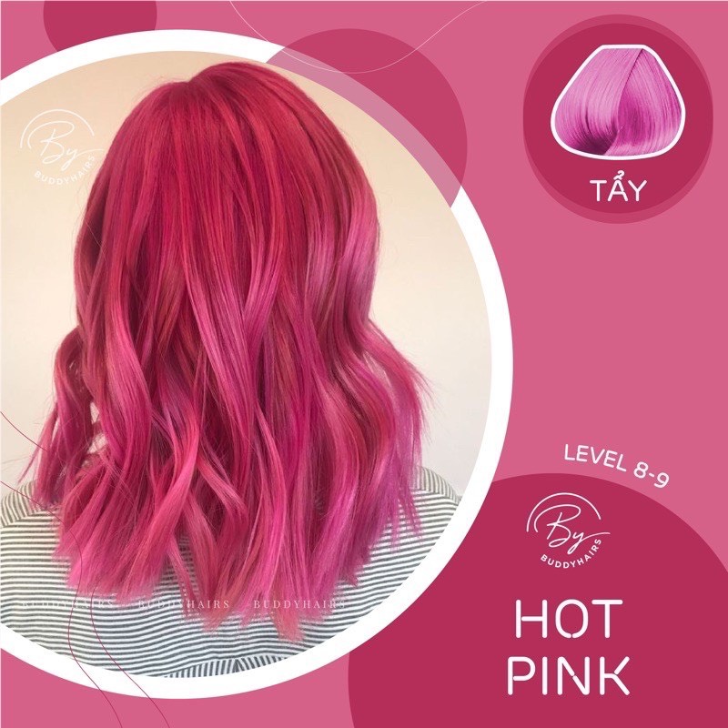 Kem nhuộm tóc màu Hot pink siêu hót – Blinkhair, tặng kèm trợ nhuộm và gang tay