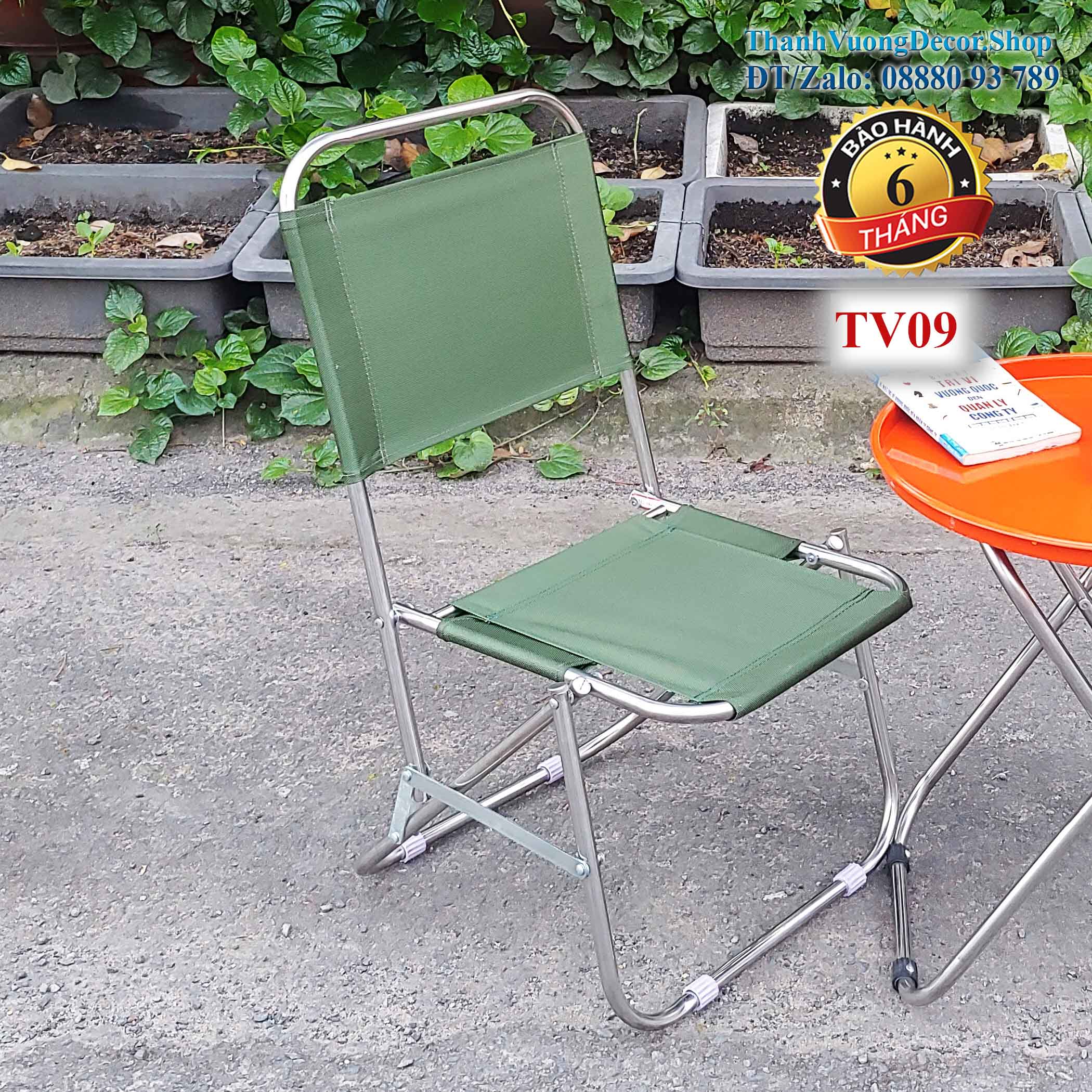 Ghế xếp Inox{Bền - Rẻ - Đẹp BH 12 THÁNG  ThanhVuongDecor.Shop - Ghế bán cafe, Ghế ngồi câu cá, Ghế dã ngoại, Ghế gấp xếp, Ghế bãi biển, Ghế thư giãn