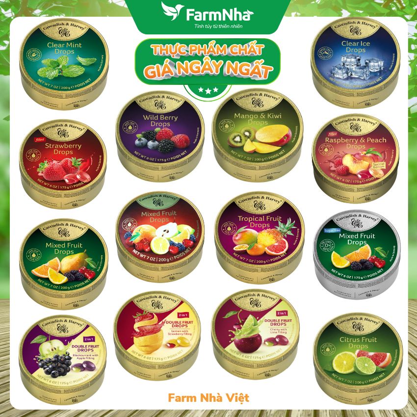 (Combo 2 Hộp) Kẹo Trái Cây Cavendish & Harvey Nhiều Hương Vị Ngon Tuyệt - Chiết xuất trái cây tự nhiên đến từ Đức