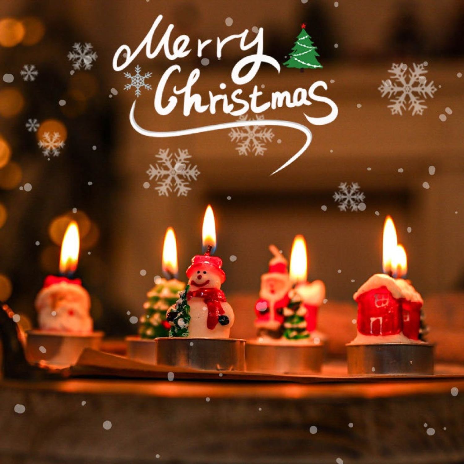 Bộ nến thơm giáng sinh mesmeric ông giá noel, cây thông, người tuyết quà tặng lễ hội