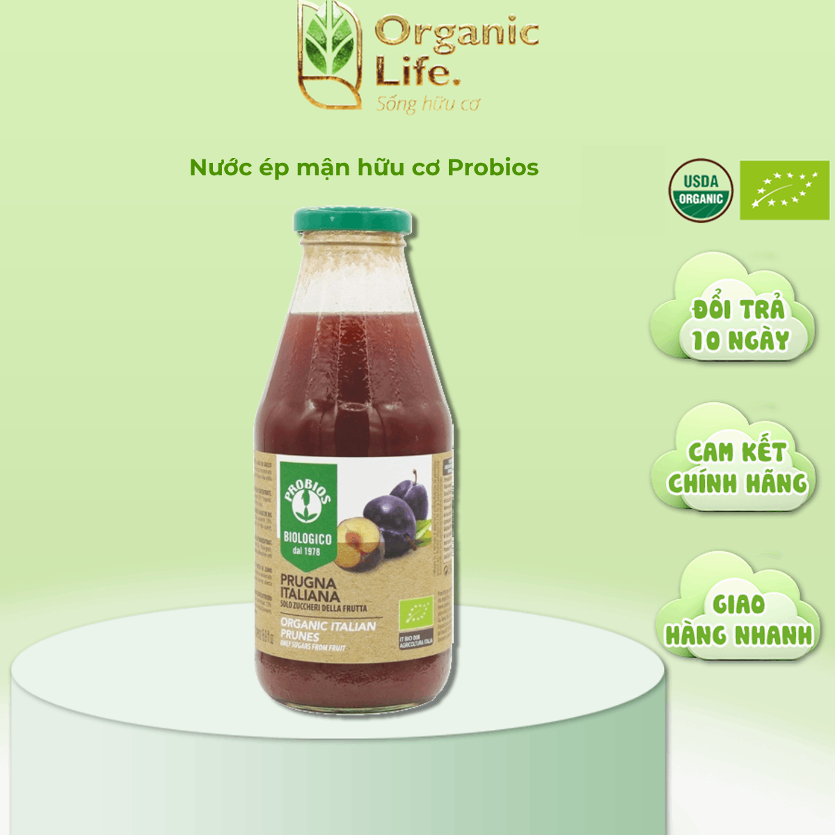 Nước ép mận hữu cơ ORGANIC LIFE Probios 500ml nguyên chất