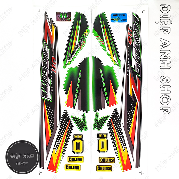 Tem Wave Alpha , Wave ZX ( Đời 2002 ) - Tem chế 3 lớp chống nước, chống phai màu