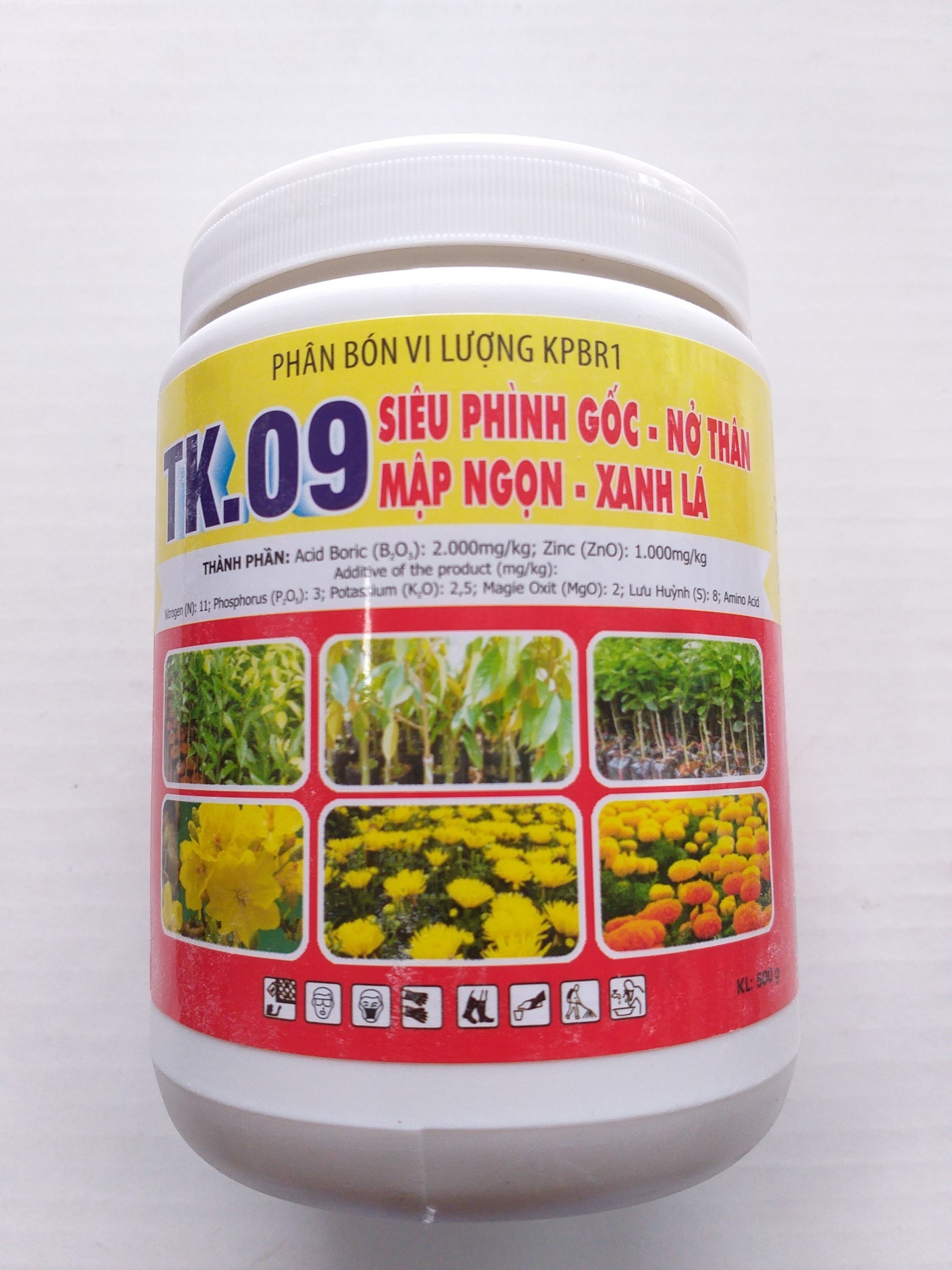 Phân bón vi lượng tk.09 - siêu phình gốc - nở thân mập ngọn - xanh lá - hộp 500g