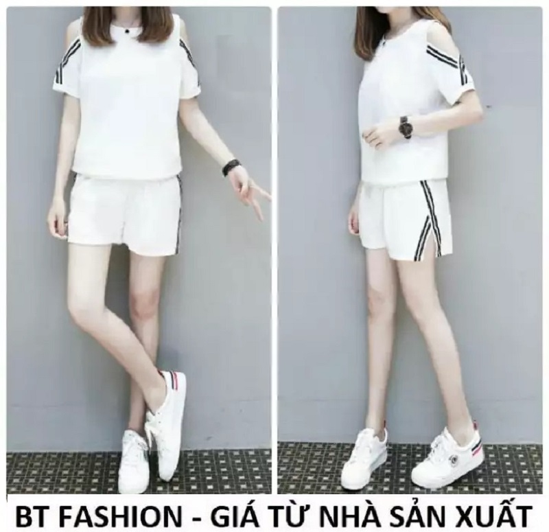 Đồ Bộ Nữ Áo Thun + Quần Đùi Sọt Thể Thao, Ở Nhà- BT Fashion ((TE2-XEVAI)