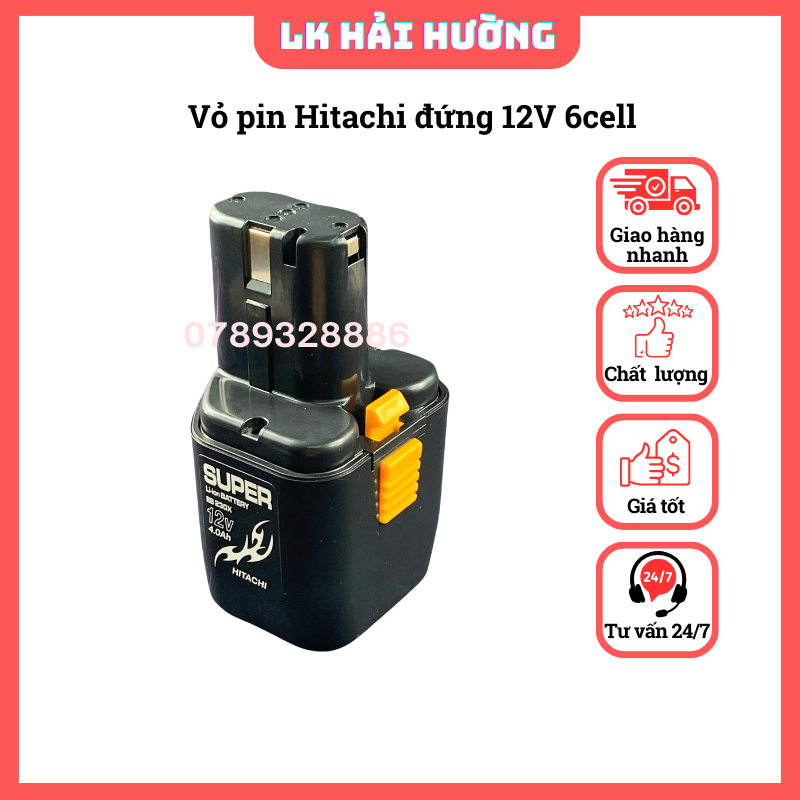 Vỏ pin Hitachi 12V 6cell Lion vỏ đứng