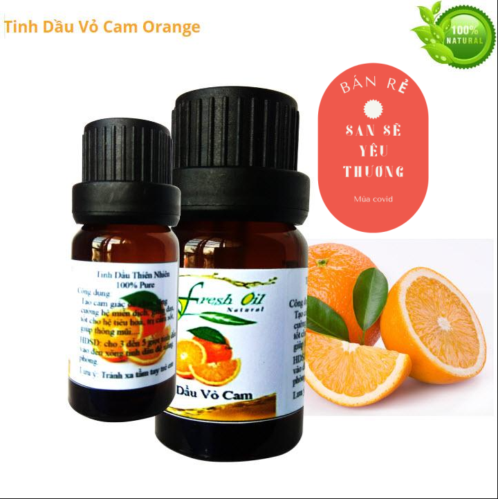 HCM2 Chai tinh dầu vỏ cam 10ml Pure 10% Sweet Orange Essential Oil 10ml