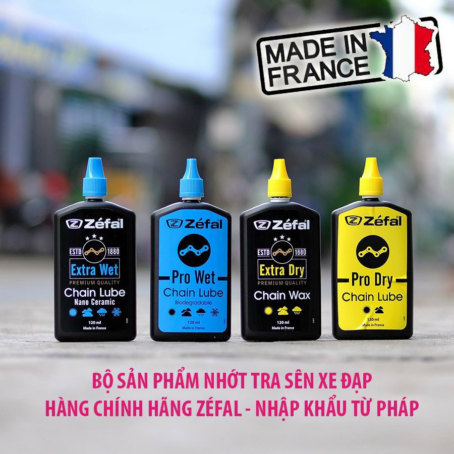 Dầu nhớt tra sên xích xe đạp ZEFAL Pro Wet / Pro Dry / Extra Wet / Extra Dry 120ml - Hàng chính Hãng