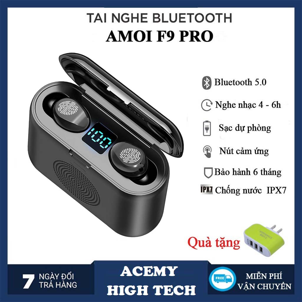 [FREESHIP+QUÀ 35K]Tai Nghe Bluetooth Không Dây Amoi F9 Pro ACEMY HIGH TECH, Tai Nghe Bluetooth Samsung Xiaomi Oppo, Tai Nghe Bluetooth Pin Siêu Trâu, Tai Nghe Bluetooth Chụp Tai, Tai Nghe Bluetooth Rẻ