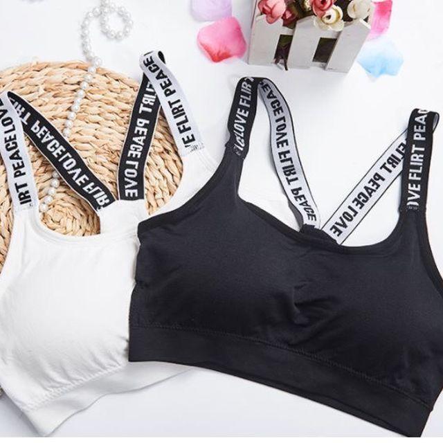Áo Lót Thể Thao Nữ - Áo Bra Sport Chéo Dây (trắng + đen)