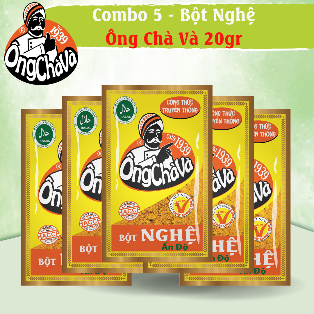 Combo 5 gói bột nghệ 20gram ông chà và