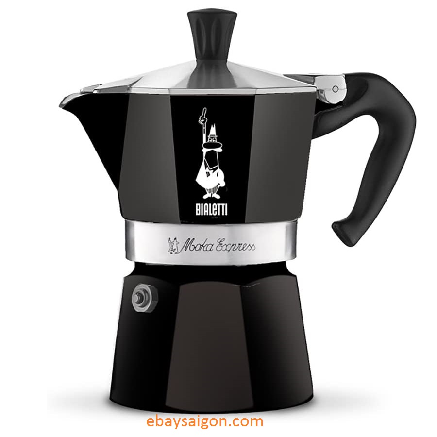 Ấm pha cà phê Bialetti 4952 Moka Express Espresso Maker, Black, 3 cup