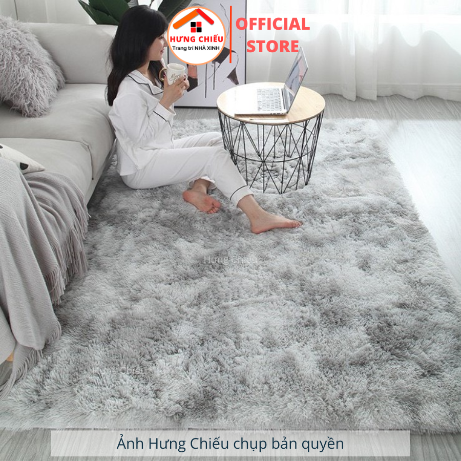 Thảm lông trải sàn, thảm lông loang, thảm trải phòng khách 1m6x2mx4,5cm loại đẹp