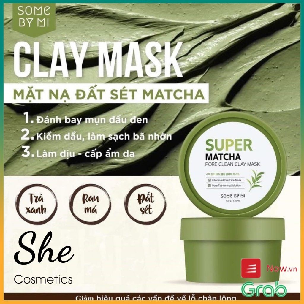 Mặt nạ đất sét trà xanh some by mi super matcha làm sạch lỗ chân lông 100g