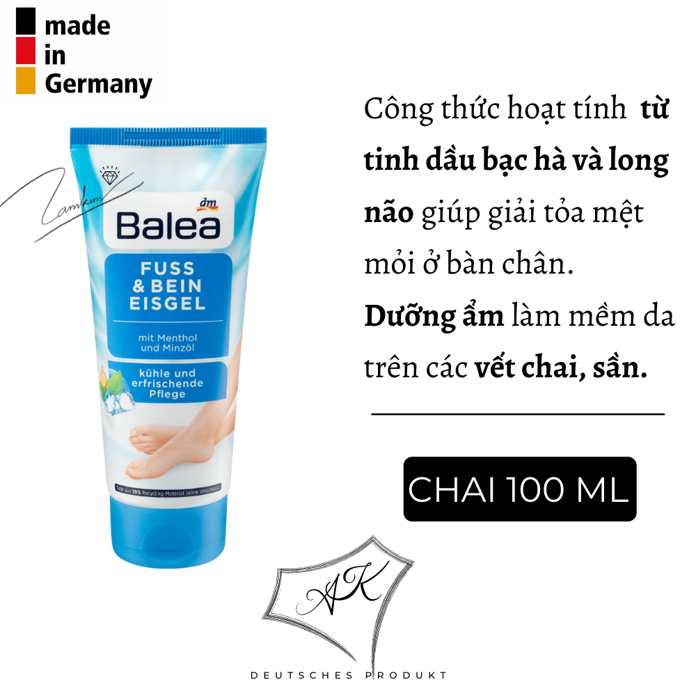 Kem dưỡng da chân Balea tinh dầu bạc hà - 100ml