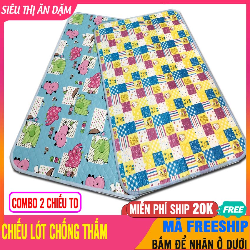 [SET 2] Chiếu Chống Thấm Cho Bé 2 Lớp Size To (50x70cm), Lót Nôi, Xe Đẩy, Giường, Mềm Mại - Tấm Lót Chống Thấm Cho Bé, Mieng Lot So Sinh, Miếng Lót Chống Thấm Cho Bé, Thảm Chống Thấm, - 2 Chiếu Lót Nhựa To - BTT00539x2