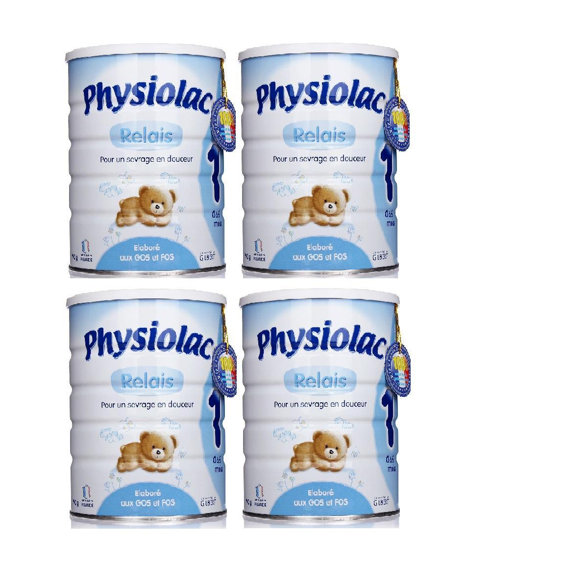 Bộ 4 hộp sữa Physiolac Relais số 1 900g ( dành cho trẻ từ 0 - 6 tháng)