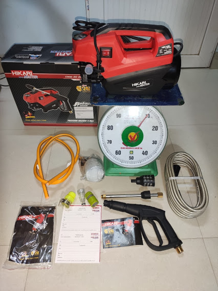 Máy rửa xe áp lực Hikari K-H4, Madein Thailan, 2400W, dây đồng chịu nhiệt, áp khỏe, nguyên máy không phụ kiện 10kg.