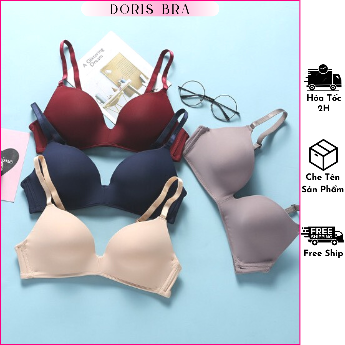 Áo lót nữ, áo ngực nữ Doris.fashion su trơn không gọng nâng ngực đệm mỏng cao cấp
