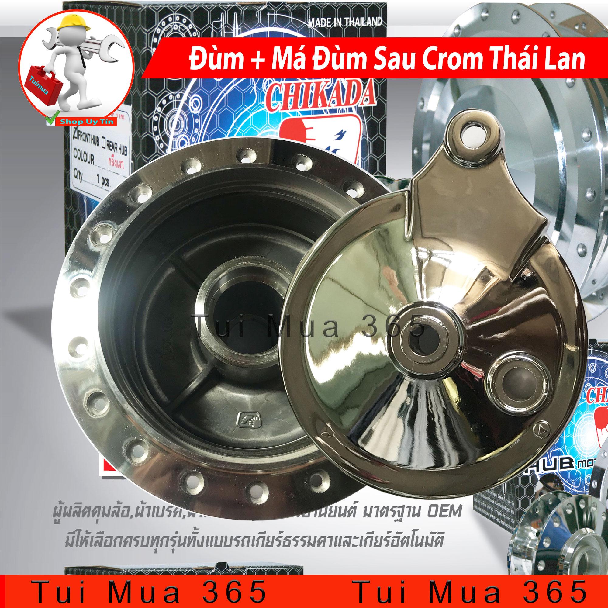 [HCM]Combo Đùm và Má Đùm Bánh Sau Mạ Crom Xe Dream Wave Wave RS Future Thắng Đùm ( Thái Lan )