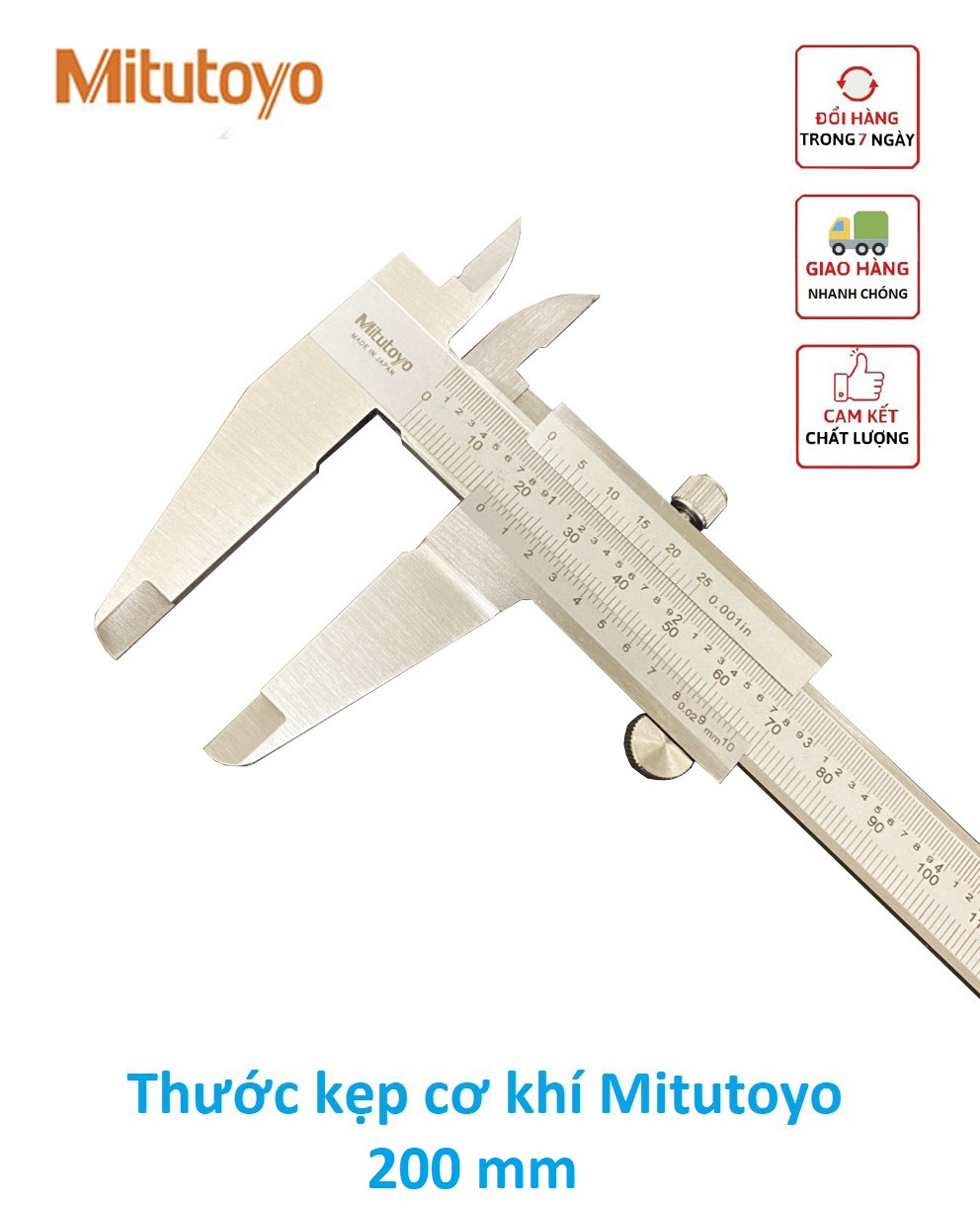 Thước cặp cơ khí Mitutoyo (0-200mm/0.01mm) thước kẹp mitutoyo 150 200mm