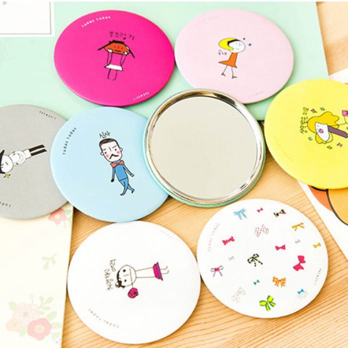 Bán sỉ gương mini dễ thương trang điểm hàn quốc - gương tròn mini bỏ túi
