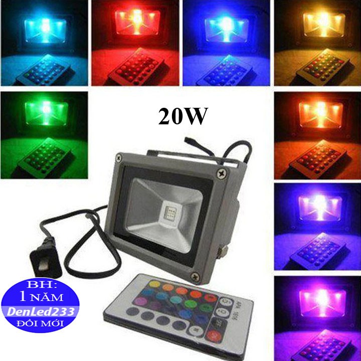 Đèn pha led 20w đổi màu siêu đẹp