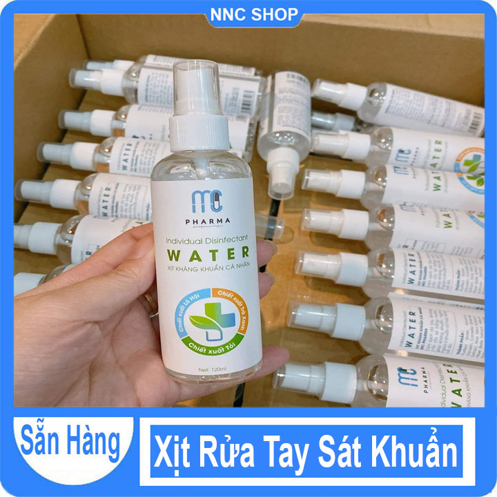 Xịt Kháng Khuẩn cá nhân 120ml MC PHARMA, Dung dịch rửa tay khô sát khuẩn, diệt khuẩn 99,99% Khử khuẩn, diệt Virus