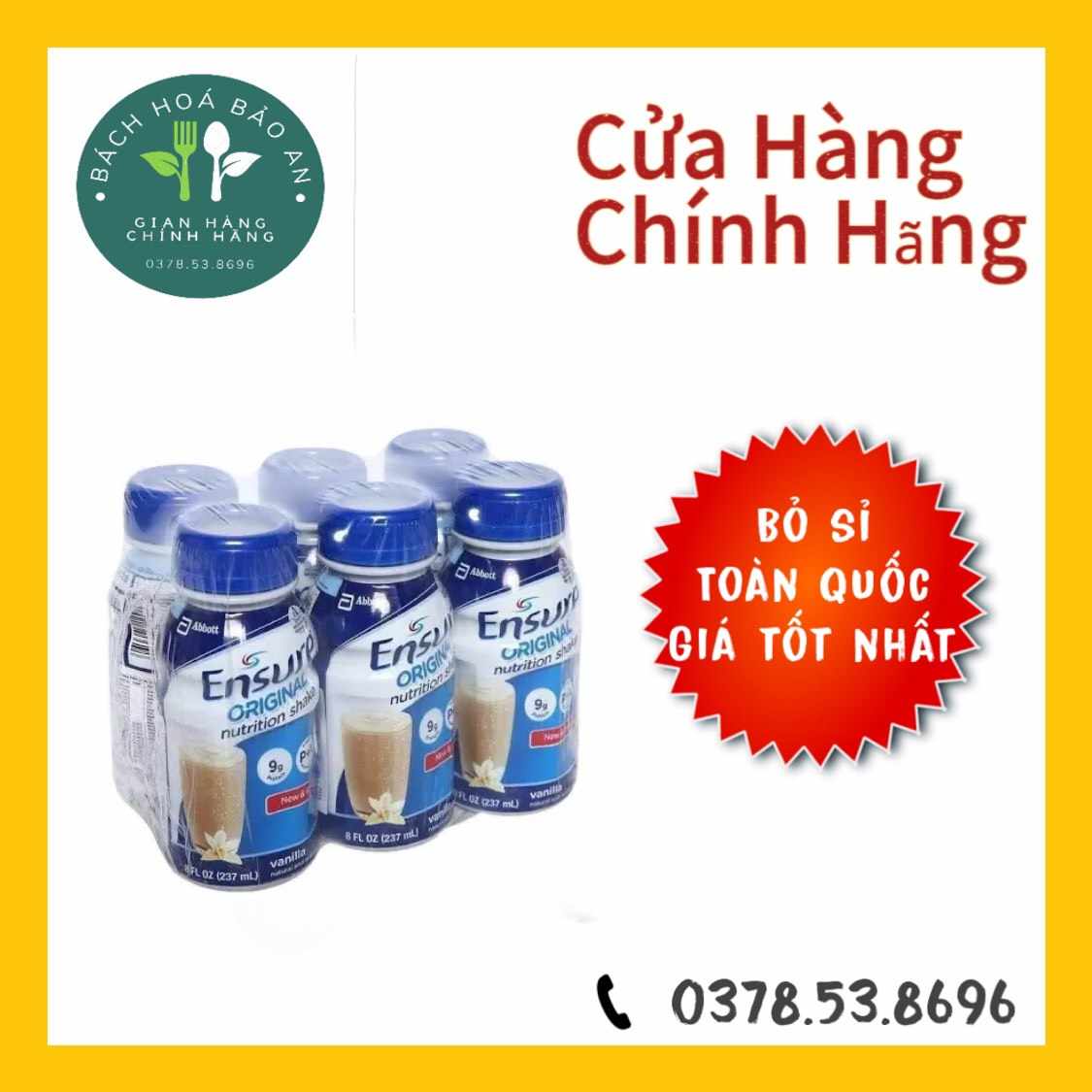 Thùng 24 chai Ensure nước Original Vani 237ml