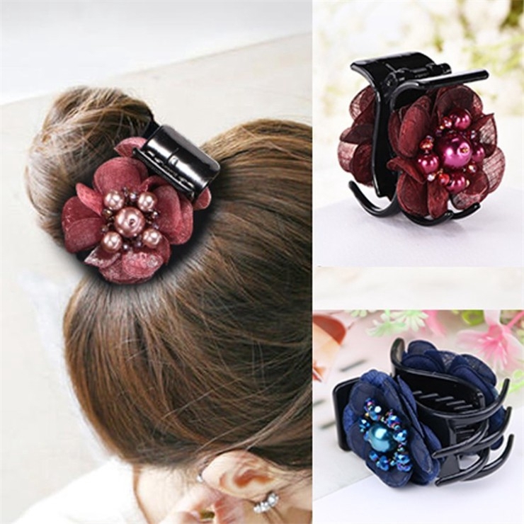 Kẹp càng cua 5 răng đính hoa 03