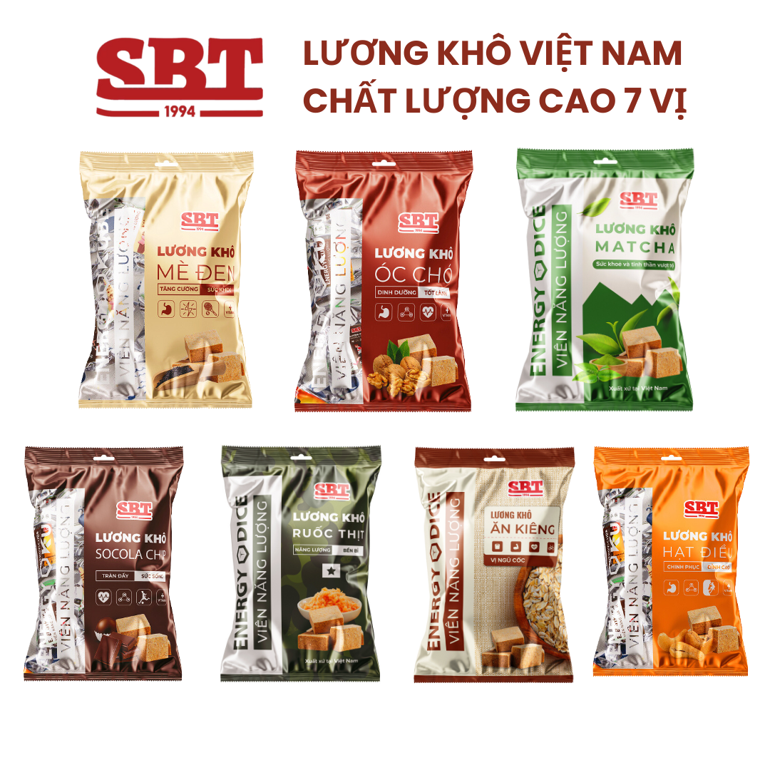 Lương khô mini sbt 7 vị gói 500g, lương khô việt nam bổ sung năng lượng, ăn kiêng