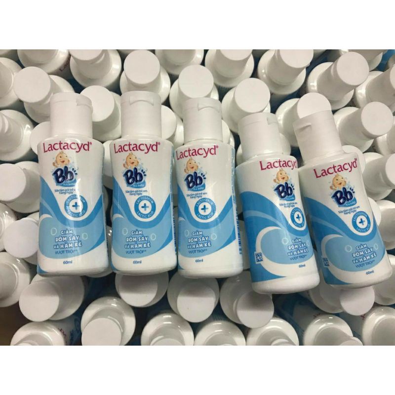 [HCM] Combo 5 chai sữa tắm gội trẻ em hàng ngày giảm rôm sảy và hăm kẽ Lactacyd Bb 60ml