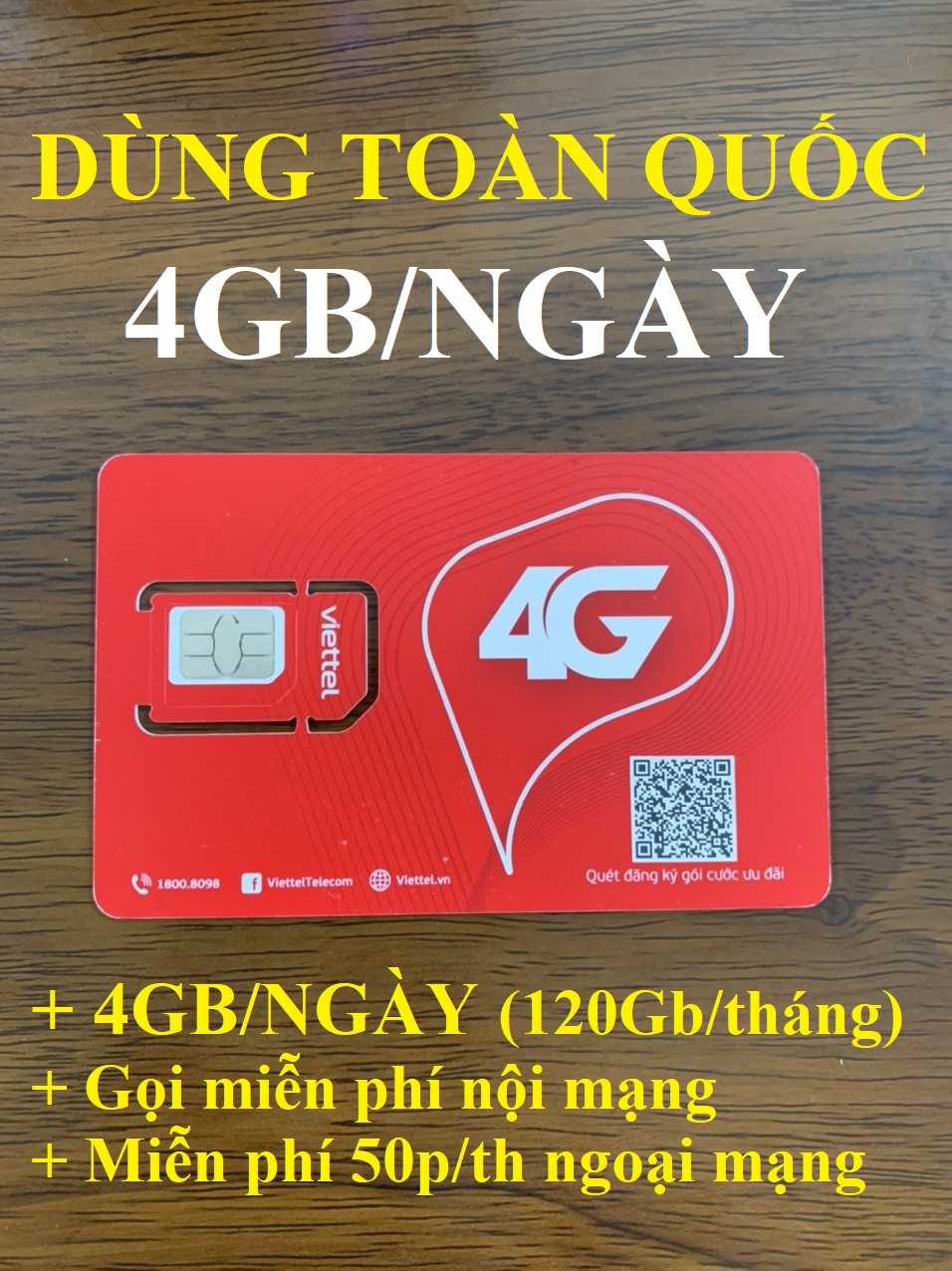 Sim 4G Viettel V120N (2021) 4GB/NGÀY, 120GB/THÁNG DÙNG TOÀN QUỐC (120k/tháng: 4Gb/ngày, Gọi nội mạng miễn phí tất cả cuộc gọi dưới 20 phút, ngoại mạng 50 phút)