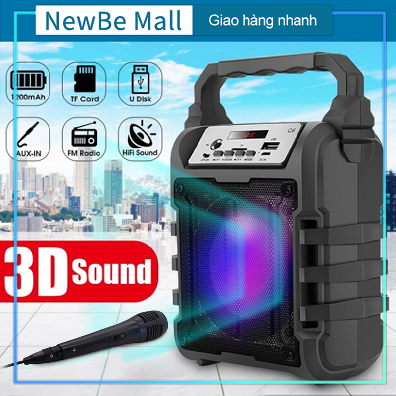 Loa Bluetooth Âm thanh cực chuẩn tặng kèm Micro hát Karaoke
