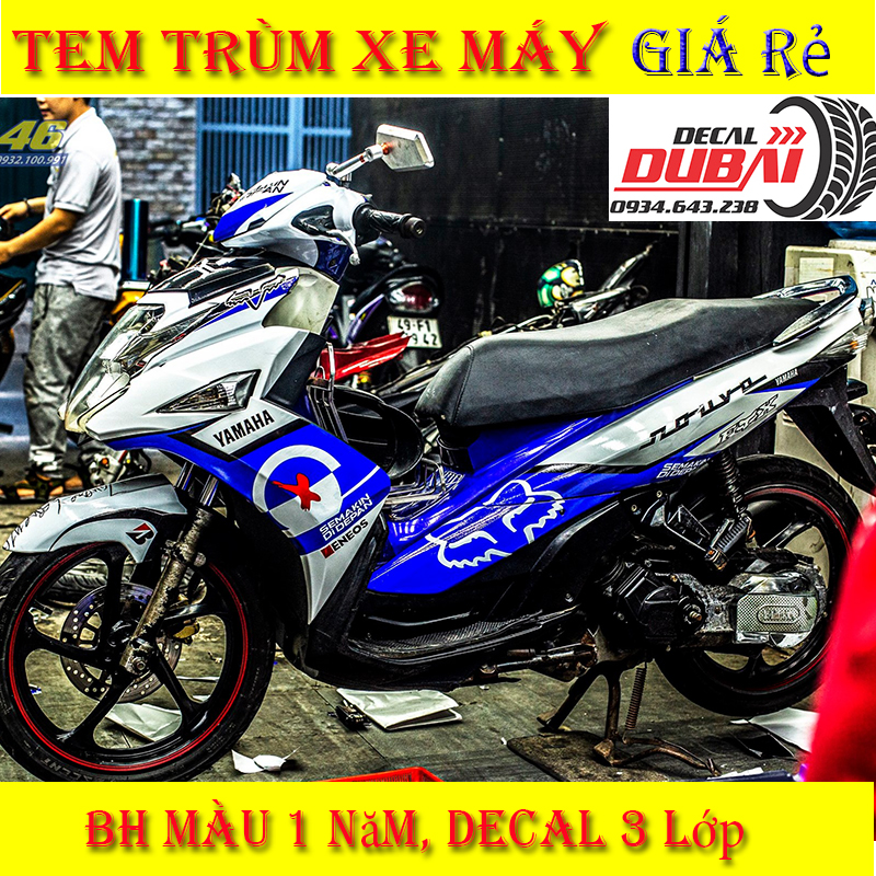 Tem Trùm Nouvo Xanh Trắng Semakin