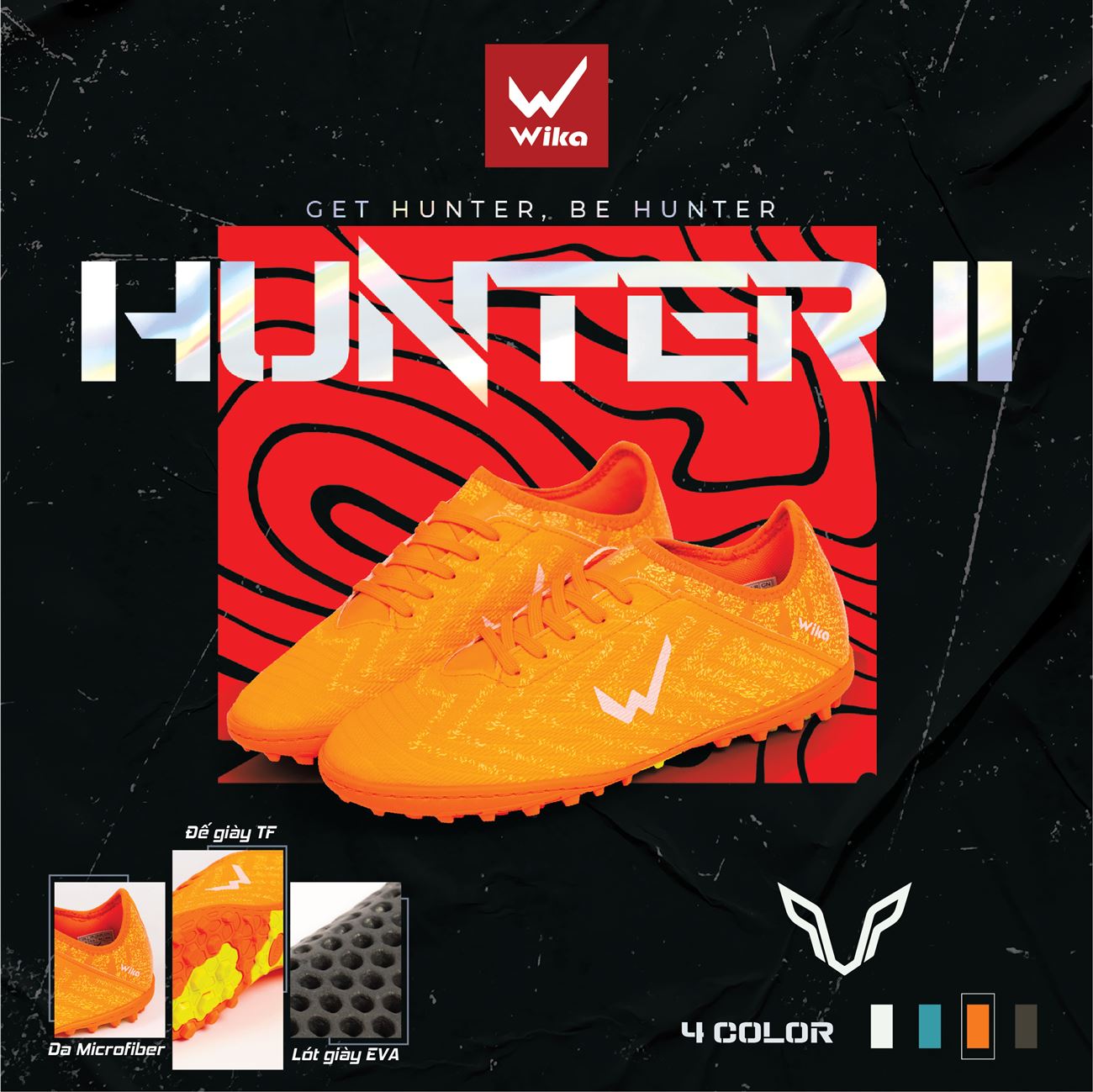Giày đá banh, Giày bóng đá đế đinh Giày Wika _Hunter II hàng chất lượng cao - Dungcusport