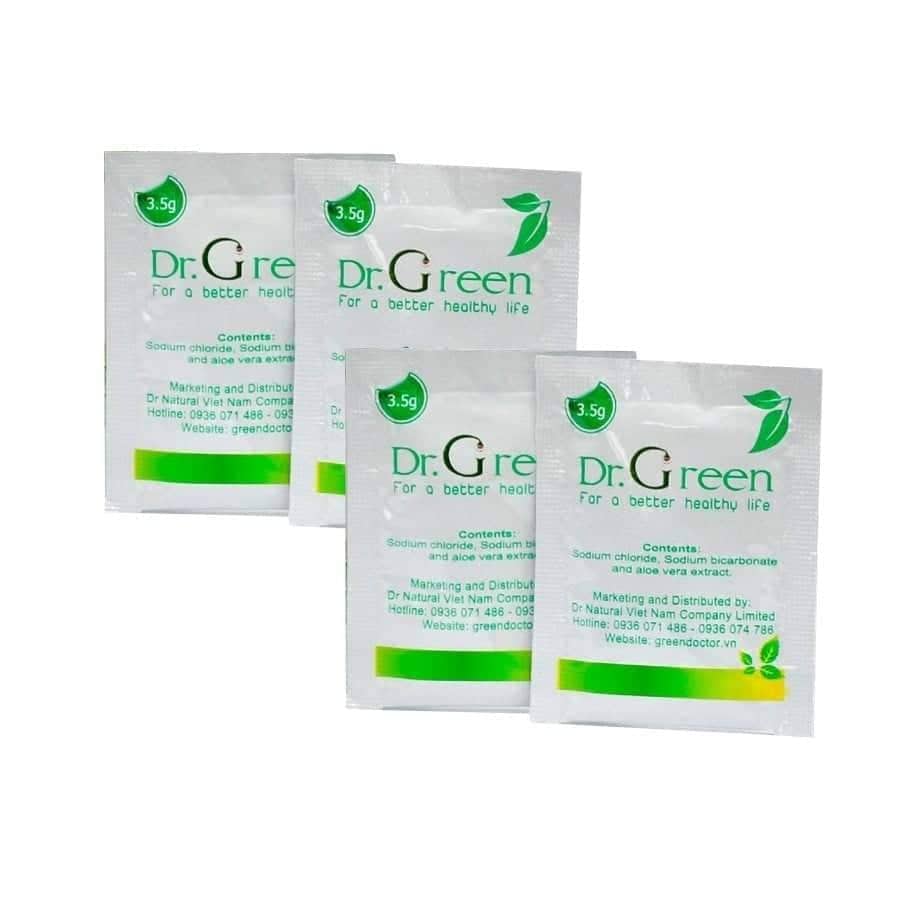 Lẻ 1 gói muối pha rửa mũi, súc miệng Dr Green muối biển nha đam