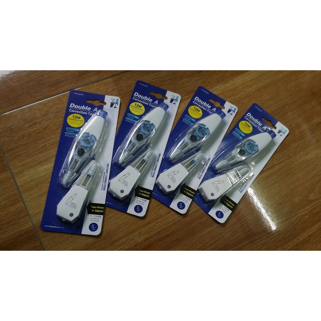 Băng xóa Double A kèm ruột 5mm * 12m, băng xóa có khổ rộng 5mm, chiều dài 6m, tiện lợi, bảo vệ đầu bút xóa khi không sử dụng