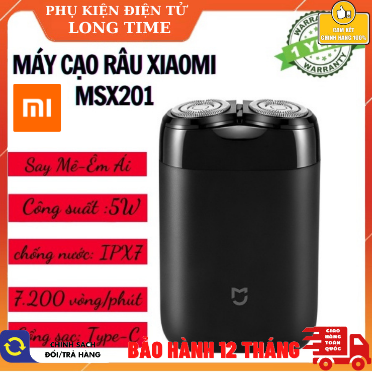 Máy Cạo Râu Xiaomi Mijia MSX201-Thiết kế nhỏ gọn tiện lợi IPX7 không thấm nước cho cạo ướt và cạo khô Pin sử dụng 1.5 giờ Lưỡi dao kép sắc bén hoạt động độc lập - máy cạo râu mini , máy cạo râu đa năng
