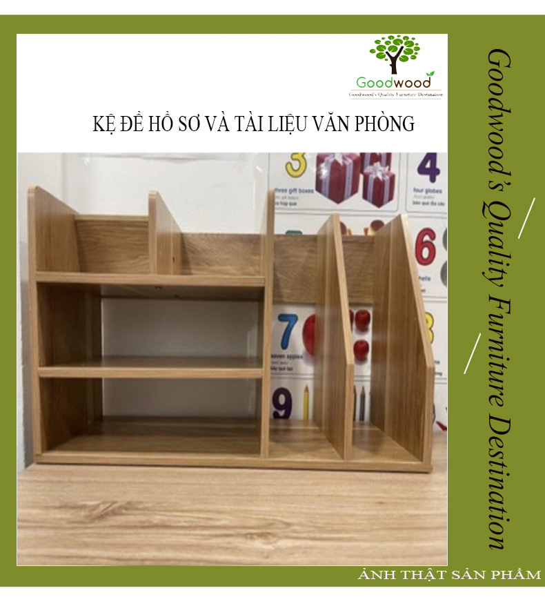 [Cao Cấp] KỆ ĐỂ HỒ SƠ VÀ TÀI LIỆU VĂN PHÒNG GIÁ XƯỞNG , Kệ Sách Để Bàn Làm Việc Gỗ Đa Năng Nội Thất Phòng Làm Việc Lắp Ráp Dễ Dàng
