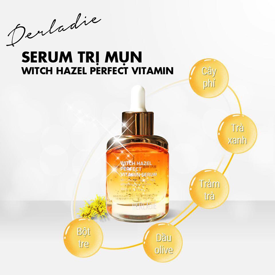 Tinh chất dưỡng ẩm làm sạch mụn Derladie witch hazel perfect vitamin 35ml